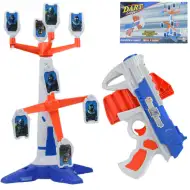 Dartová liga: Elektronický otáčivý terč, ruční pěnová střelná zbraň a obranné mechanismy.