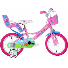 Dětské růžové kolo Prasátko Peppa, velikost 16 - Dino Bikes