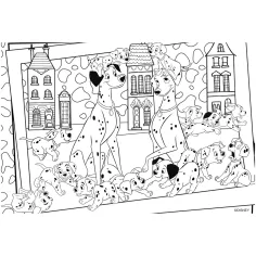 Disney 101 dalmatinů 2 v 1, 24dílné puzzle a omalovánky 50x35 cm - Lisciani obrázek 3