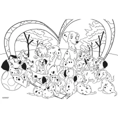 Disney 101 dalmatinů 2 v 1 maxi 24dílné puzzle a omalovánka 70x50 cm - Lisciani obrázek 2