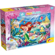 Disney Ariel 2 v 1, maxi puzzle 35 dílků a omalovánka 70x50 cm – Lisciani