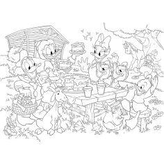 Disney Donald Duckova rodina 2 v 1 maxi 35dílné puzzle a omalovánka 70x50 cm – Lisciani obrázek 2