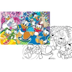 Disney Kačeří příběhy 2 v 1 108dílné puzzle a omalovánky 70x50cm - Lisciani obrázek 2