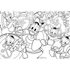 Disney Kačer Donald 2 v 1, puzzle a omalovánka, 24 dílků, 50x35 cm – Lisciani obrázek 2