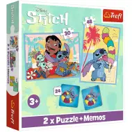 Disney Lilo &amp; Stitch puzzle a paměťové karty 2 v 1 sada - Trefl