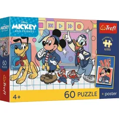 Disney Mickey Mouse a jeho přátelé 60dílné Premium Plus dětské puzzle s plakátem - Trefl