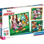 Disney Mickey Mouse a přátelé 3x48 dílků Supercolor puzzle - Clementoni