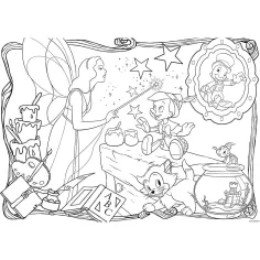 Disney Pinocchio 2 v 1 maxi 24dílné puzzle a omalovánka 70x50 cm – Lisciani obrázek 2