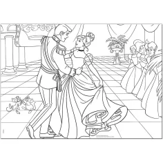 Disney Popelka 2 v 1, maxi puzzle 35 kusů a omalovánka 70x50 cm – Lisciani obrázek 2