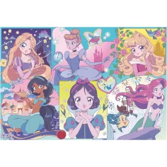 Disney Princezny – Manga kouzlo 2 v 1, 250dílné puzzle a omalovánka 50x35 cm – Lisciani obrázek 3