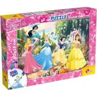 Disney Princezny - Kouzlo pohádkové zahrady 2 v 1 60dílné puzzle a omalovánka 50x35 cm - Lisciani