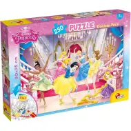 Disney Princezny 2 v 1, 250dílné puzzle a omalovánka 50x35 cm – Lisciani
