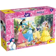 Disney Princezny 2 v 1, puzzle 108 dílků a omalovánka 70x50 cm – Lisciani