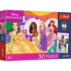 Disney Princezny 30dílné prémiové plus dětské puzzle s plakátem - Trefl