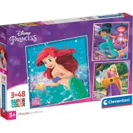 Disney Princezny 3x48 dílků Supercolor puzzle - Clementoni