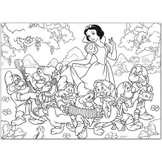 Disney Sněhurka 2 v 1 maxi 150dílné puzzle a omalovánka 70x50cm – Lisciani obrázek 2