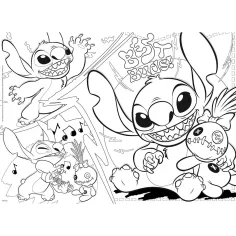 Disney Stitch 2 v 1 maxi 24dílné puzzle a omalovánka 70x50 cm - Lisciani obrázek 2