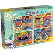 Disney Stitch 2 v 1 maxi puzzle 4x48 dílků a omalovánky 35x25 cm - Lisciani