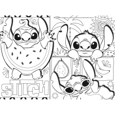 Disney Stitch 2 v 1 maxi puzzle 4x48 dílků a omalovánky 35x25 cm - Lisciani obrázek 2