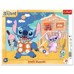 Disney Stitch na pláži 25dílné rámované puzzle - Trefl