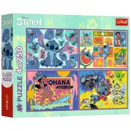 Disney: Úžasný Stitch 4x250dílné puzzle - Trefl