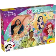 Disney princezny 2 v 1 24dílné puzzle a omalovánka 35x25 cm - Lisciani