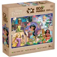 Disney princezny a jejich zvířátka 2 v 1 24dílné Eco mini puzzle a omalovánka 35x25 cm – Lisciani