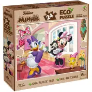 Dobrodružství Minnie myšky a Daisy kachny 2 v 1, 24dílné Eco maxi puzzle a omalovánka 70x50 cm – Lisciani
