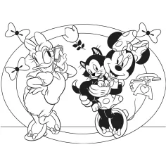 Dobrodružství Minnie myšky a Daisy kachny 2 v 1, 24dílné Eco maxi puzzle a omalovánka 70x50 cm – Lisciani obrázek 3