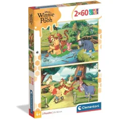 Dobrodružství medvídka Pú 2×60 dílků Supercolor puzzle - Clementoni