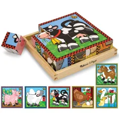 Domácí zvířata dřevěná kostková skládačka - Melissa & Doug obrázek 3
