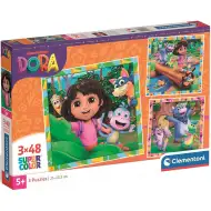 Dora průzkumnice 3x48dílné Supercolor puzzle - Clementoni