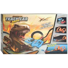 Dráhové auto: Sada dráhy s dinosaury se 2 kusy 360stupňových smyček a 2 kusy aut na zpětné natažení 1/64 obrázek 3