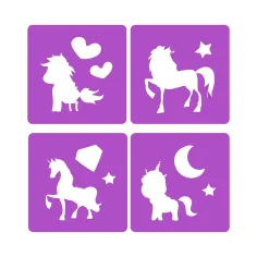 Dream Horse: Sada kříd na chodník s šablonou jednorožce obrázek 2