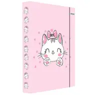 Duch: Růžový kočičí vzor na obal na dokumenty s gumičkou ve formátu A4.