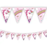 Duha jednorožec party vlajkový řetěz