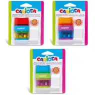 Dvoudírkový ořezávátko s gumou v různých variantách - Carioca