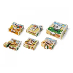 Eichhorn: Dřevěné kostkové puzzle – Puzzle s domácími zvířaty pro nejmenší - Simba Toys obrázek 2