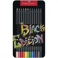 Faber-Castell: Black Edition barevné tužky, sada 12 kusů v kovové krabici