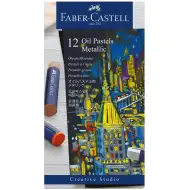Faber-Castell: Olejové pastelky metalické barvy sada 12 kusů