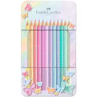 Faber-Castell: Sada 12 pastelových barevných tužek Sparkle v kovové krabičce