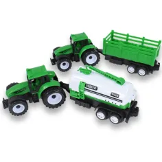 Farm Truck: Zelený dvoudílný traktorový set s přívěsem obrázek 2