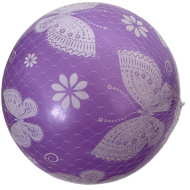 Fialový gumový míč s motivem motýlů 23 cm