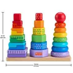 Fisher-Price Barevné třídič tvarů a stavební pyramida herní sada - Mattel obrázek 2