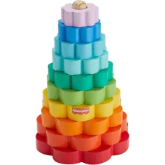 Fisher-Price: Dřevěná pyramida s kroužky - vývojová hračka - Mattel obrázek 2