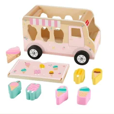 Fisher-Price: Dřevěný zmrzlinový vozík s tříděním tvarů - Mattel obrázek 2