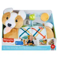 Fisher-Price: Plyšový štěně Corgi s hrací podložkou, chrastítkem, kousátkem a zrcátkem - Mattel