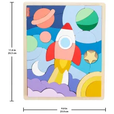 Fisher Price: Wood dřevěná vesmírná skládanka - Mattel obrázek 2