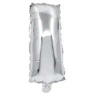 Fóliový balón ve tvaru písmene stříbrné barvy – písmeno I 32 cm