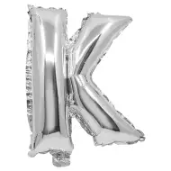 Fóliový balón ve tvaru písmene stříbrné barvy – písmeno K 32 cm
